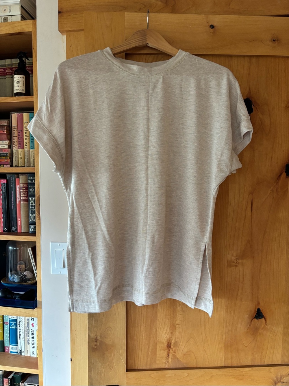 Mono B Light Beige Short Sleeve Crew Top